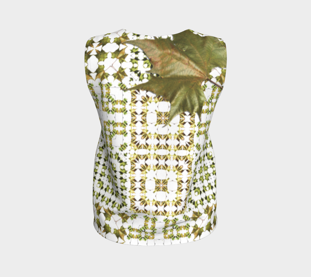Army Green Leaf Quilt ( Regular) Loose Tank Top