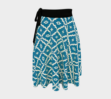 Load image into Gallery viewer, Camelbone Turquoise Flower Wrap Skirt
