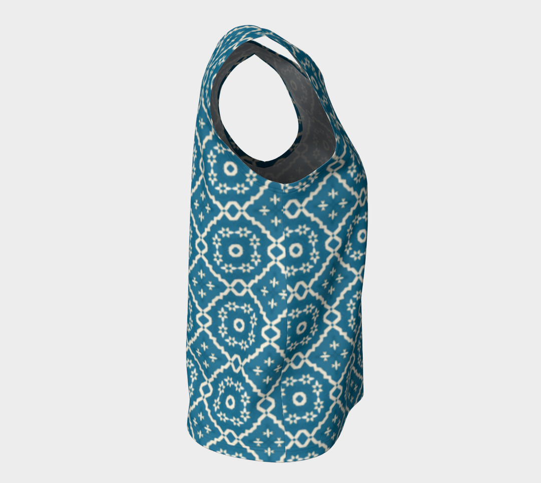 Camelbone Turquoise Flower (Regular) Loose Tank Top