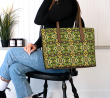 Load image into Gallery viewer, Parisian Leaves 1 Vegan Leather Tote
