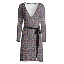 Load image into Gallery viewer, Miscanthus Stripe Wrap Dress
