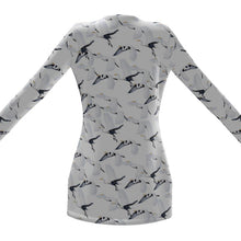 Load image into Gallery viewer, White Egret Migration Sweater with Pockets
