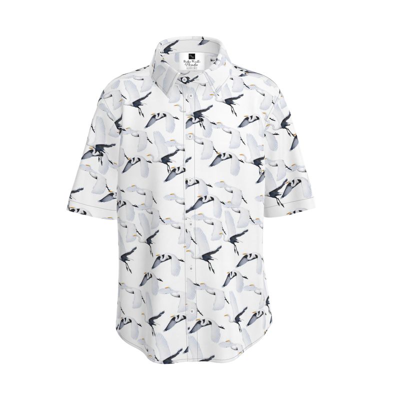 White Egret Migration Men's Shirt