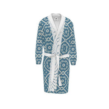 Load image into Gallery viewer, Camelbone Turquoise Flower Bathrobe
