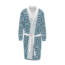 Load image into Gallery viewer, Camelbone Turquoise Flower Bathrobe
