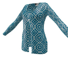 Load image into Gallery viewer, Camelbone Turquoise Flower Sweater with Pockets
