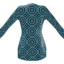 Load image into Gallery viewer, Camelbone Turquoise Flower Sweater with Pockets
