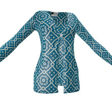 Load image into Gallery viewer, Camelbone Turquoise Flower Sweater with Pockets
