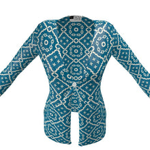 Load image into Gallery viewer, Camelbone Turquoise Flower Sweater with Pockets
