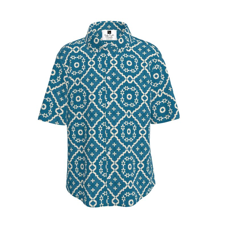 Camelbone Turquoise Flower Men's Shirt