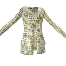 Load image into Gallery viewer, Army Green Leaf Quilt Sweater with Pockets
