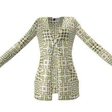 Load image into Gallery viewer, Army Green Leaf Quilt Sweater with Pockets
