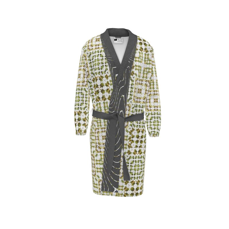 Army Green Leaf Quilt Bathrobe