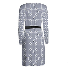 Load image into Gallery viewer, White Egret Check Wrap Dress
