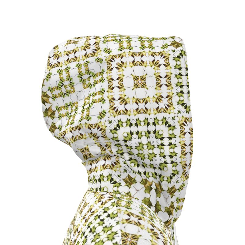 Army Green Leaf Quilt Rain Jacket