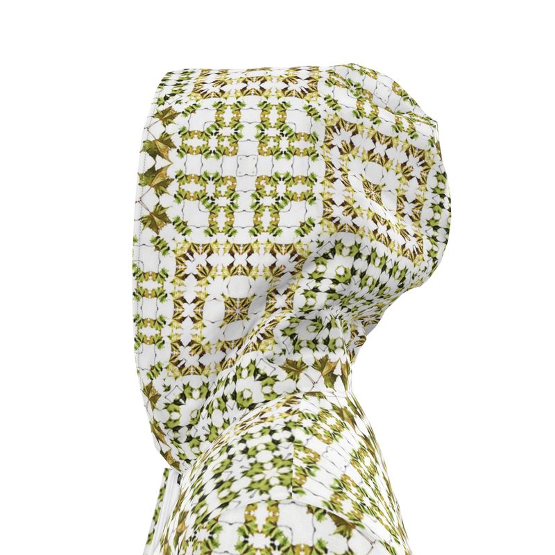 Army Green Leaf Quilt Rain Jacket