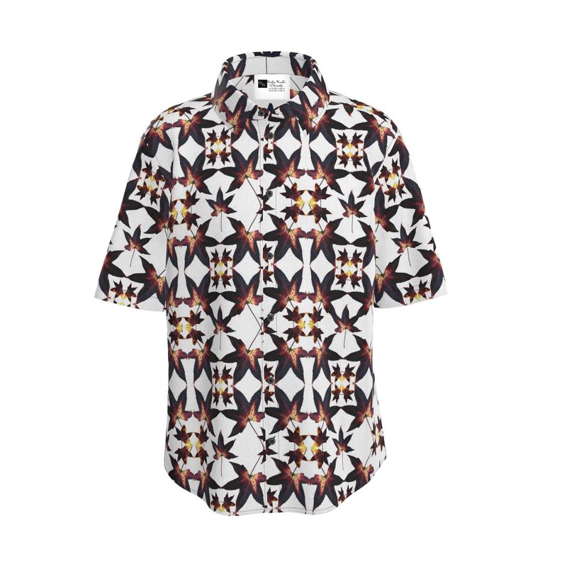 Black Leaf Jumble Quilt Men's Shirt