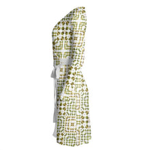 Load image into Gallery viewer, Army Green Leaf Quilt Wrap Dress
