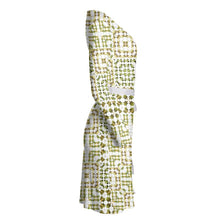 Load image into Gallery viewer, Army Green Leaf Quilt Wrap Dress
