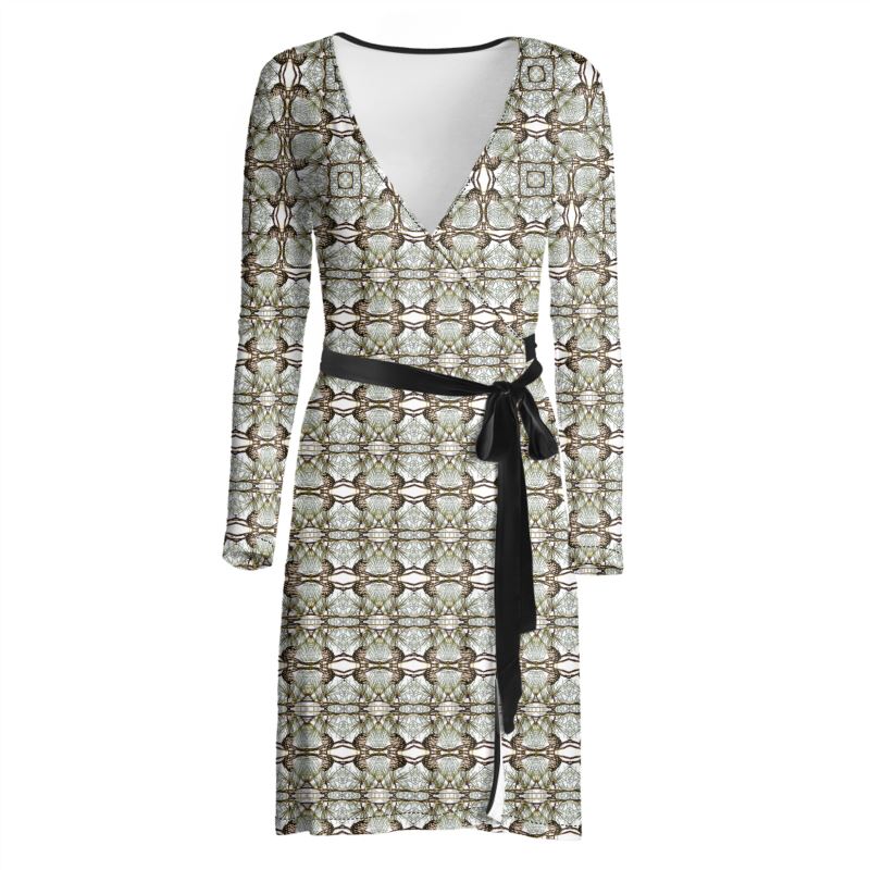 Pine Cone Lattice Wrap Dress