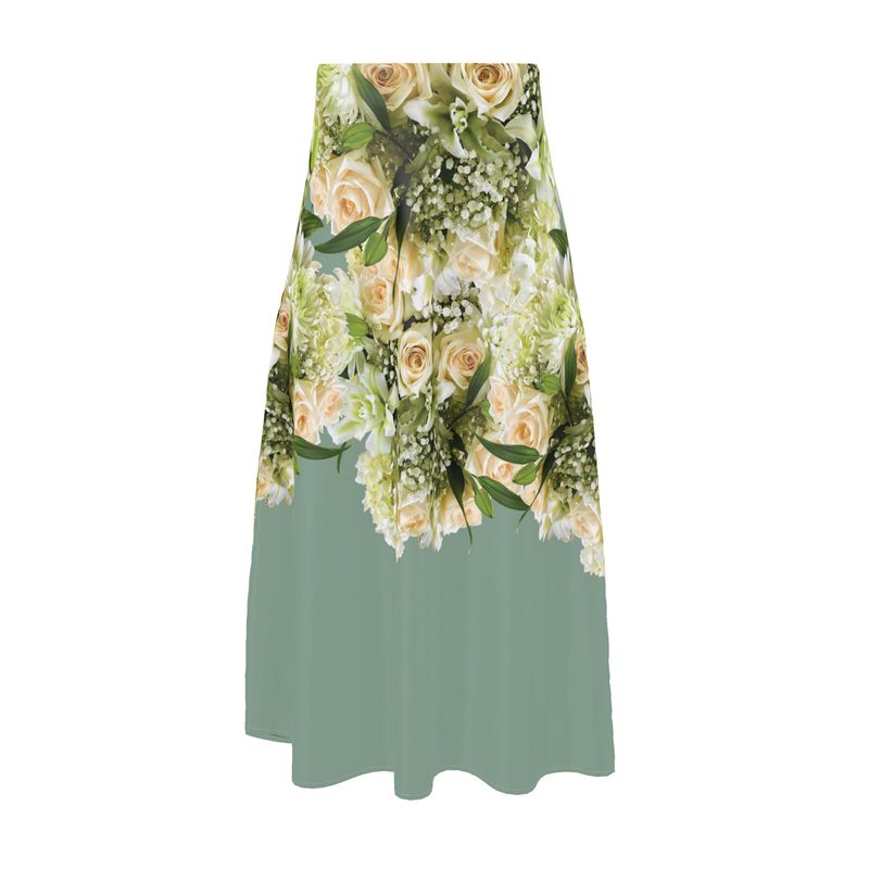 Wedding Flowers 2 Midi Skirt