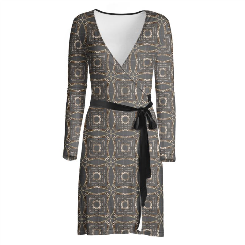 Lichen Log Grey Wrap Dress