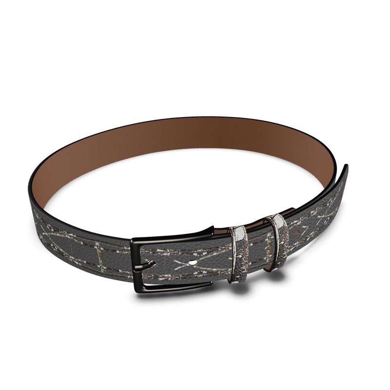 Lichen Log Grey Leather Belt