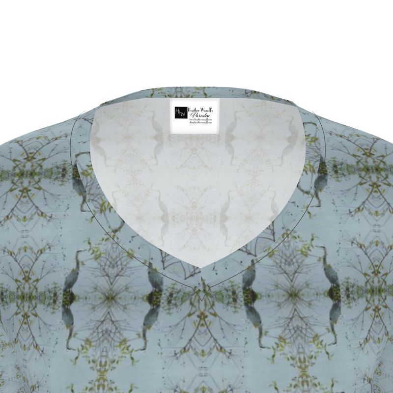 Buttonbush Blue Heron Womens T-shirt