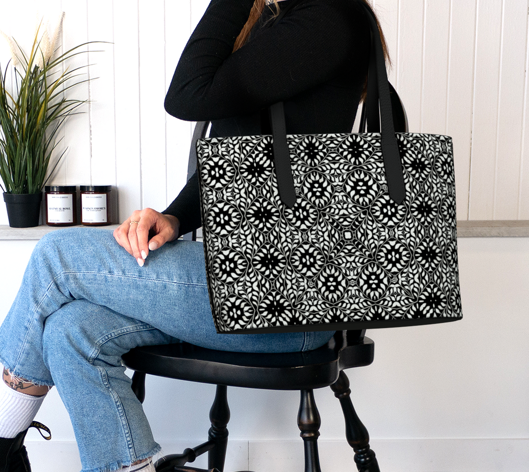 Camelbone Medallion Vegan Leather Tote Bag
