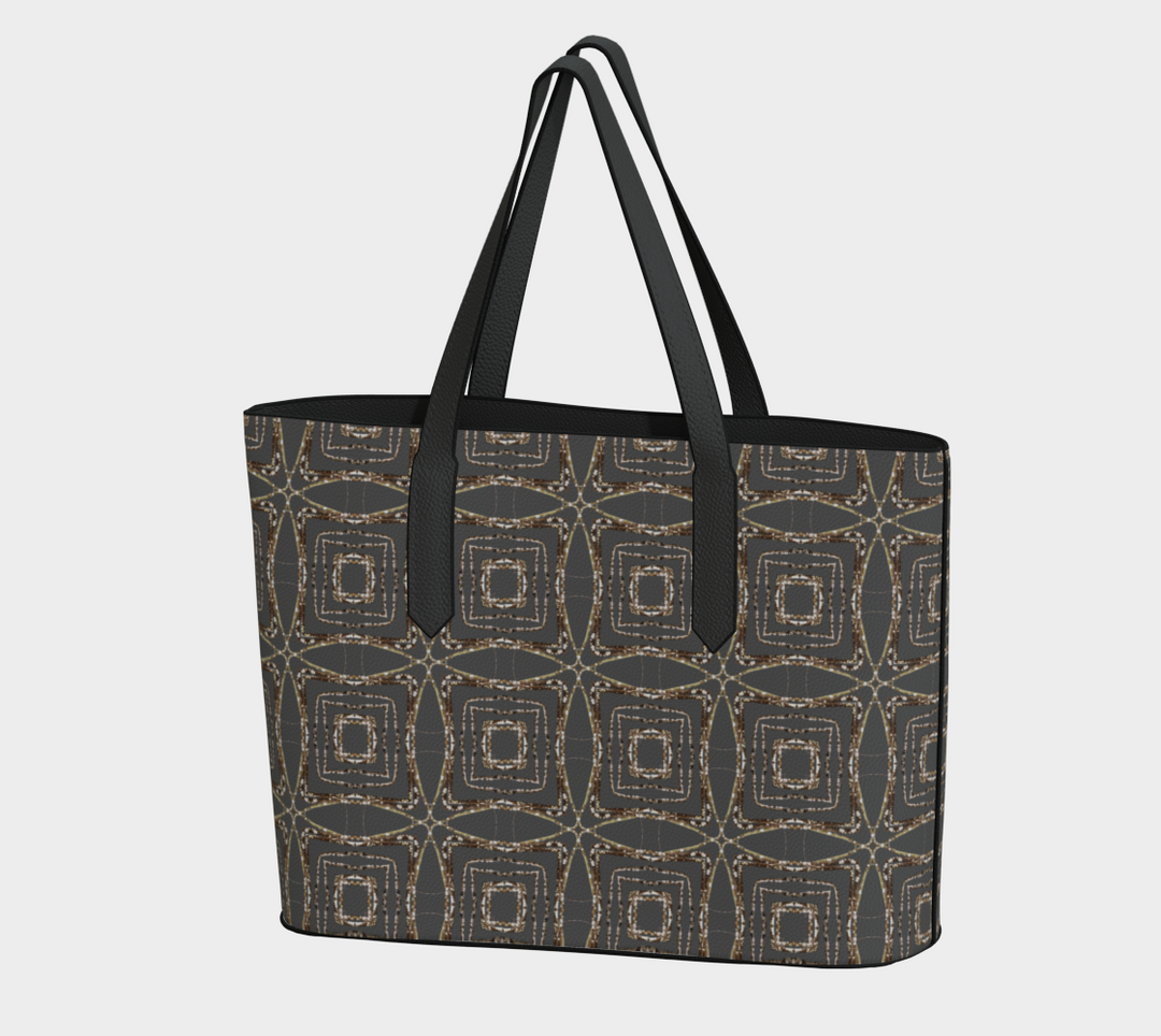 Lichen Log Grey Vegan Leather Tote Bag