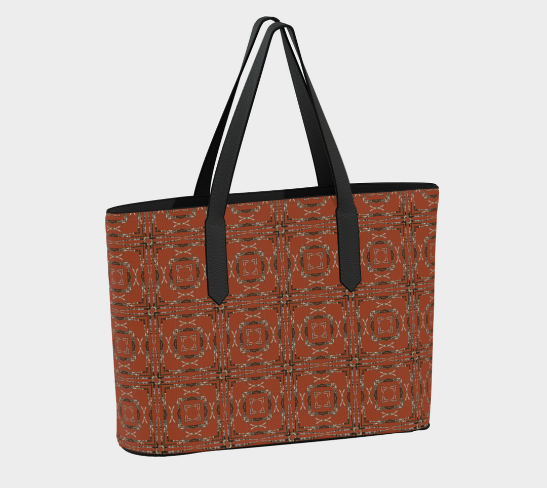 Lichen Log Red Vegan Leather Tote Bag