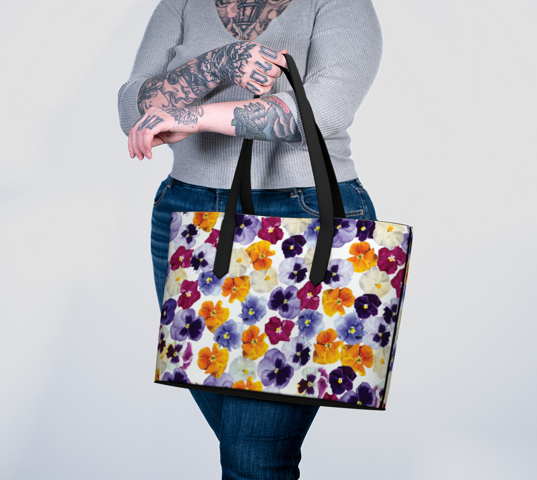 Pansy Vegan Leather Tote Bag