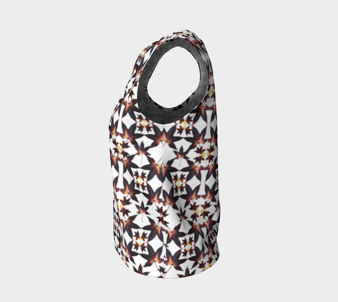 Black Leaf Jumble Quilt (Regular) Loose Tank Top