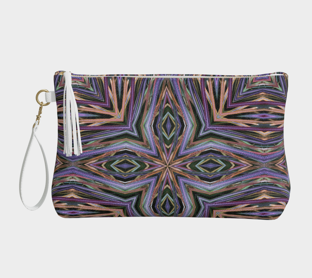 Miscanthus Stripe Vegan Leather Makeup Bag