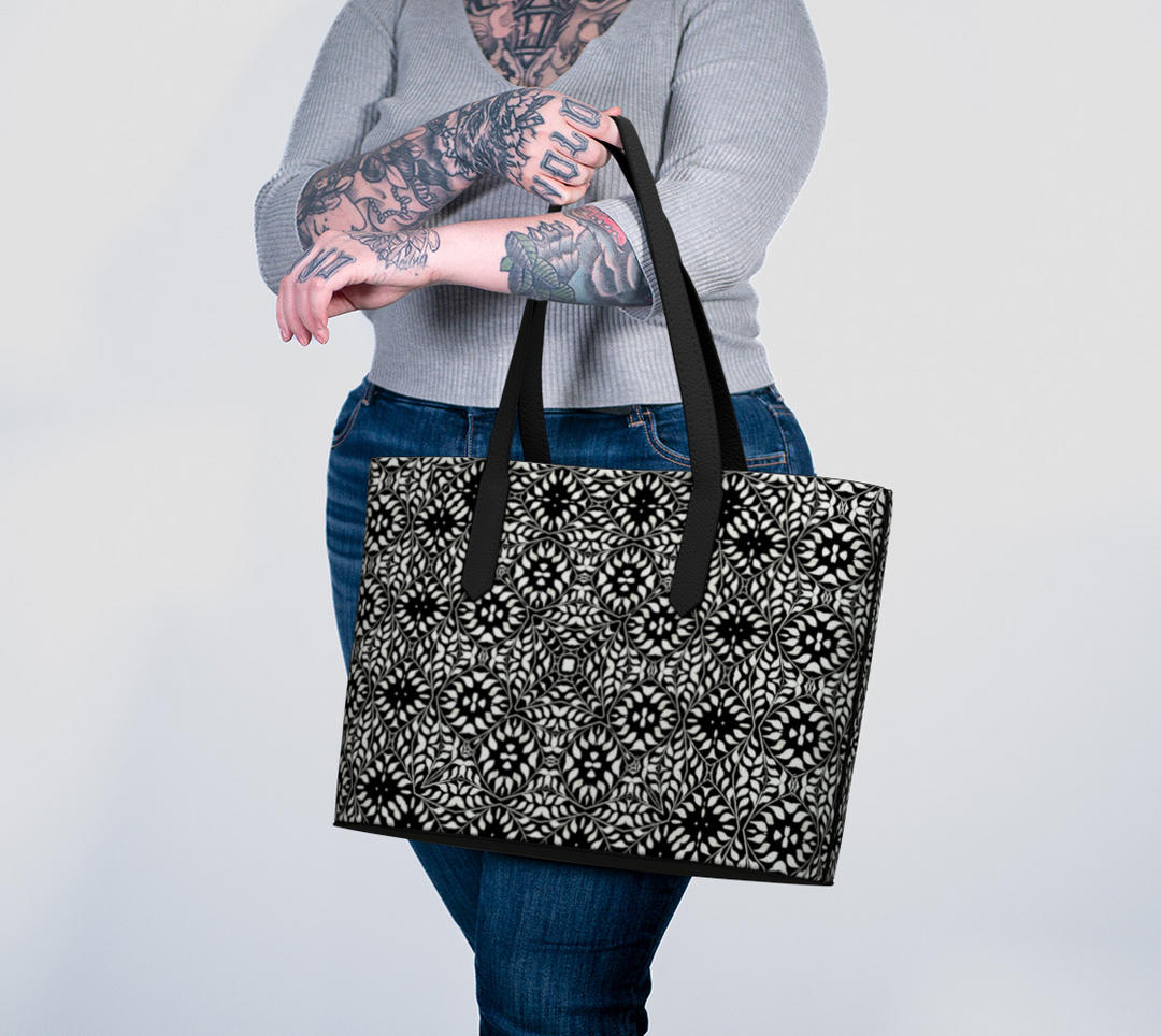 Camelbone Medallion Vegan Leather Tote Bag
