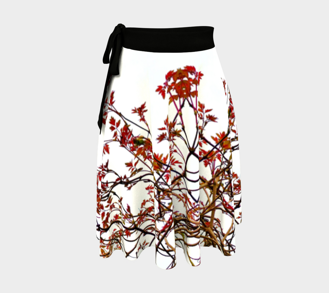 March Red Vine Wrap Skirt