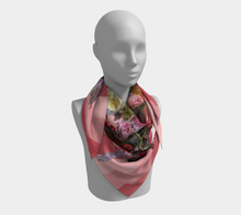 Load image into Gallery viewer, Striped Roses Square Scarf
