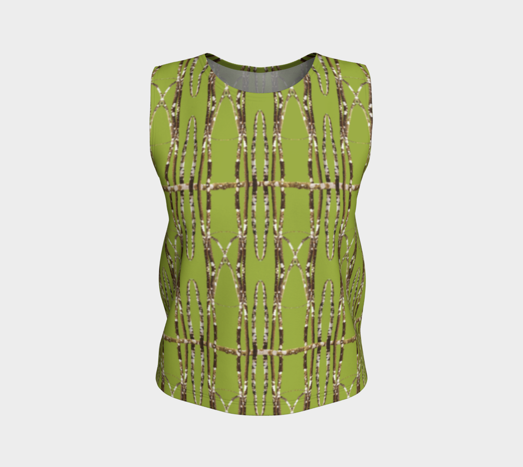 Lichen Log Green Loose Tank Top (Long)