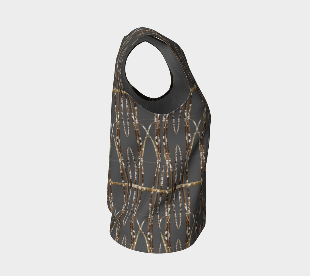 Lichen Log Grey Loose Tank Top (Long)