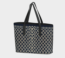 Load image into Gallery viewer, Camelbone Navy Blue X Vegan Leather Tote Bag
