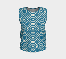 Load image into Gallery viewer, Camelbone Turquoise Flower Loose Tank Top
