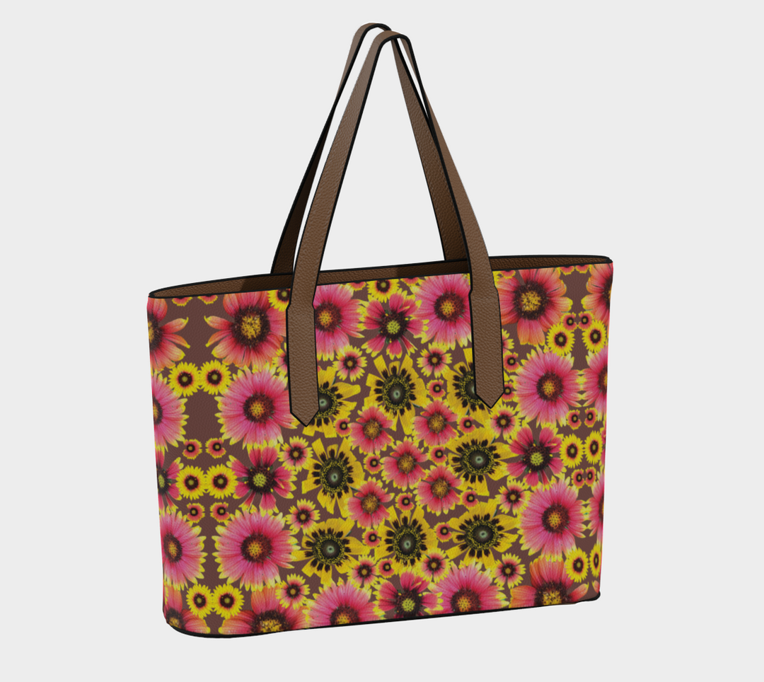 Wild Daisy Vegan Leather Tote Bag