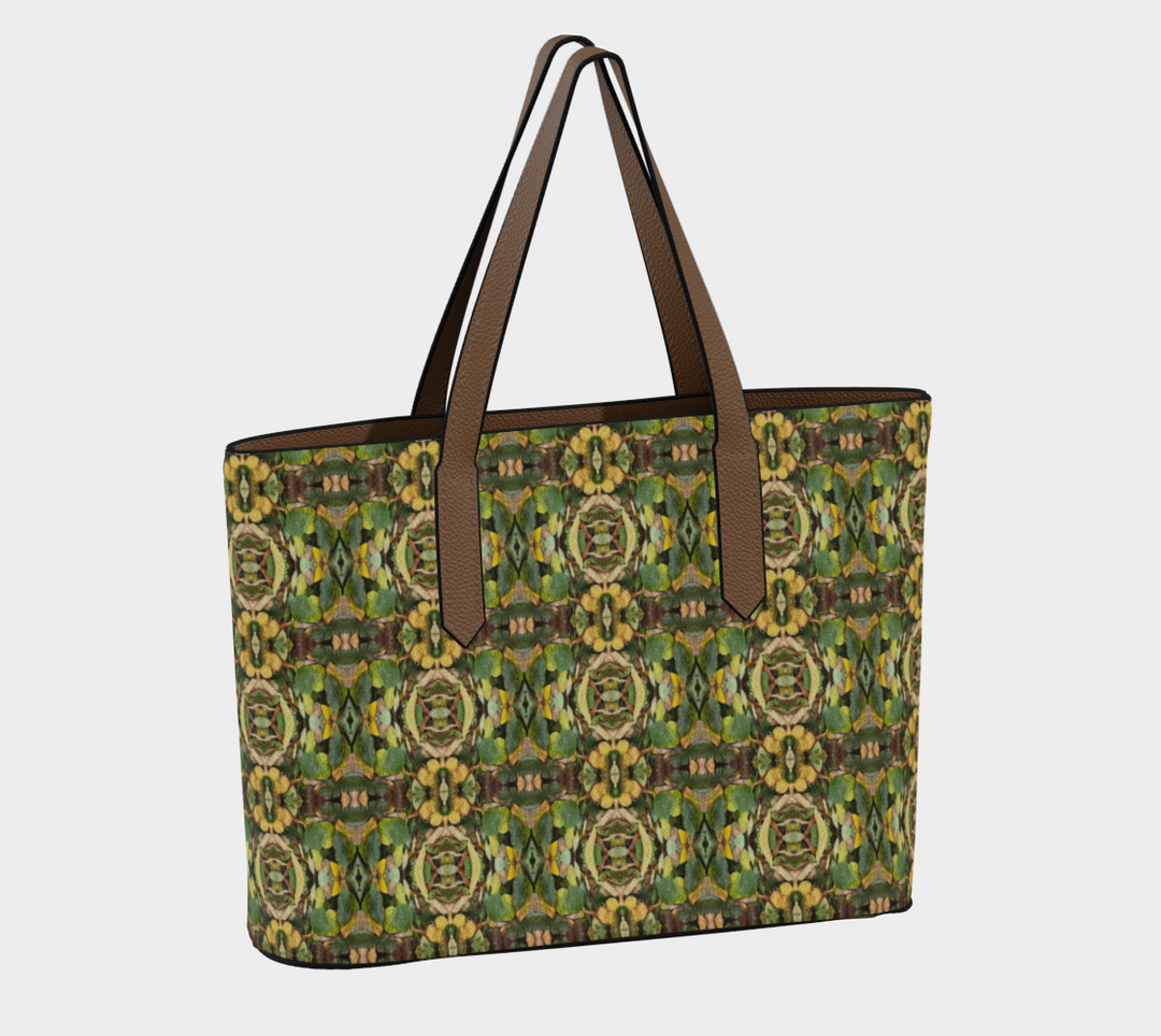 Parisian Leaves 1 Vegan Leather Tote