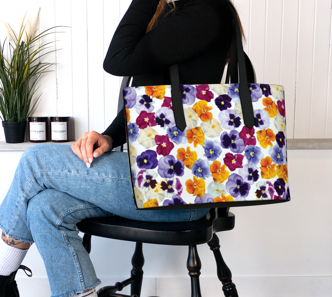 Pansy Vegan Leather Tote Bag