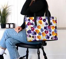 Load image into Gallery viewer, Pansy Vegan Leather Tote Bag
