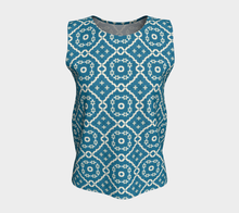 Load image into Gallery viewer, Camelbone Turquoise Flower Loose Tank Top
