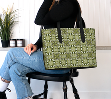 Load image into Gallery viewer, Spring Pine Diamond Vegan Leather Tote Bag
