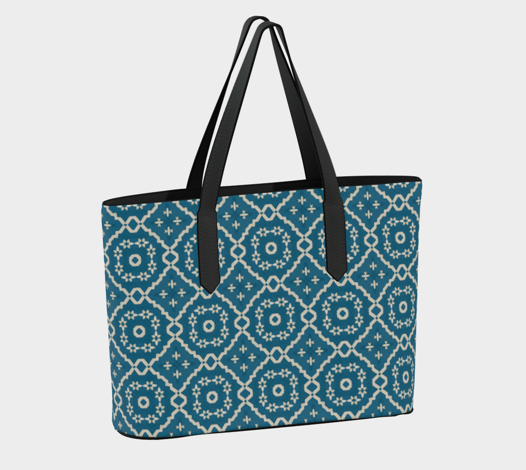 Camelbone Turquoise Flower Vegan Tote Bag