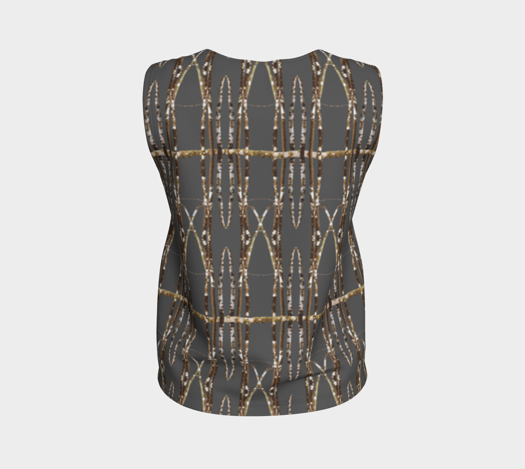 Lichen Log Grey Loose Tank Top (Long)