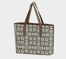 Load image into Gallery viewer, Pine Cone Lattice Medallion Vegan Leather Tote
